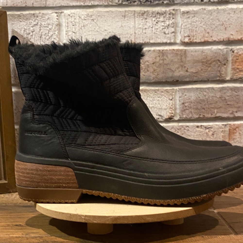 Merrell Black Winter Boots with Faux Fur-rp